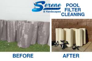 before and after pool filter cleaning 