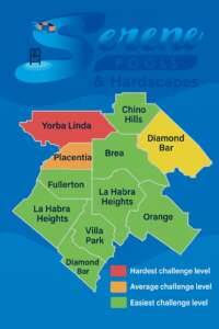 Map Showing Coverage for serene pools routes