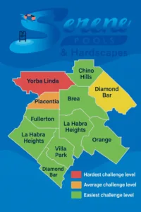 Map Showing All 12 Routes - Serene Pools Map Showing Coverage for Serene Pools Routes