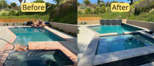 before and after calcium pool cleaning